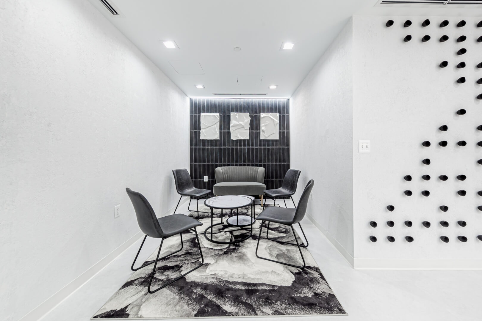 Modern, minimalist waiting room